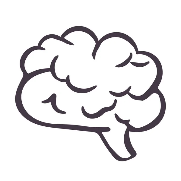 Beyin Logo Siluet Üstten Görünüm Tasarım Vektör Şablonu Beyin Fırtınası — Stok Vektör