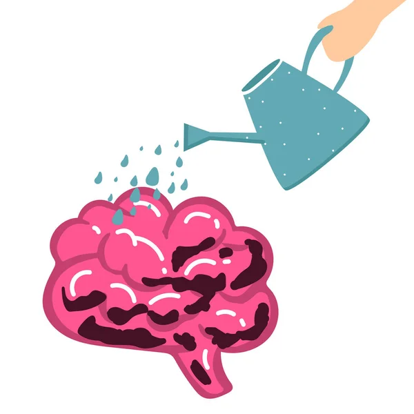 Zihnini Toparlamak Için Odaklan Yaratıcı Düşünme Kapasiteni Arttır Hafıza Kavramlarını — Stok Vektör