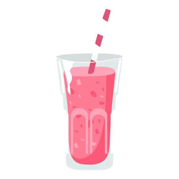 Milkshake Smoothie Ποτήρι Κοκτέιλ Γάλα Χαρτοκιβώτιο Μπανάνα Και Φράουλα Απομονωμένο — Διανυσματικό Αρχείο