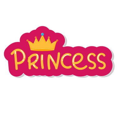 Prenses pembe başlık. Çıkartma harfleri kızlar için tasarım ögesi.