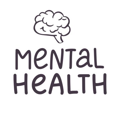 Vector Illustration Dünya Akıl Sağlığı Günü. logo beyni.