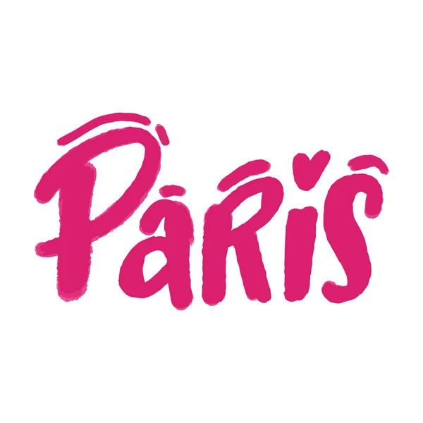 Parijs Woord Stad Typografie Lijn Kunst Design Voor Kleding Shirt — Stockvector