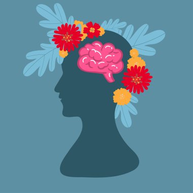 Zihinsel sağlık tedavisi vektör çizimi konsepti. Psikoloji terapisi için uzman doktorluk işi. Merdiven tasarımı olan küçük insanlar. Pankart, poster veya medya sosyal baskısı