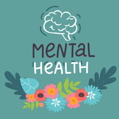 vektör illüstrasyon dünya ruh sağlığı günü.