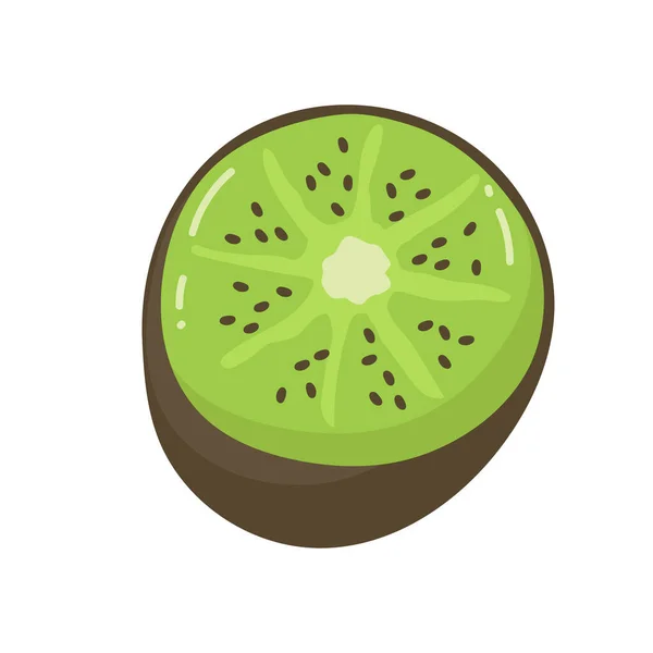 Kiwi Frisch Köstliche Halbe Frucht Isoliert Stil Ikone Vektor Illustration — Stockvektor