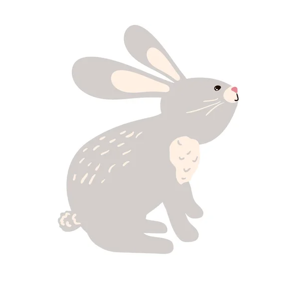Liebre Conejo Icono Animal Zoología Aislada Vectorial Diseño Plano Bosque — Vector de stock