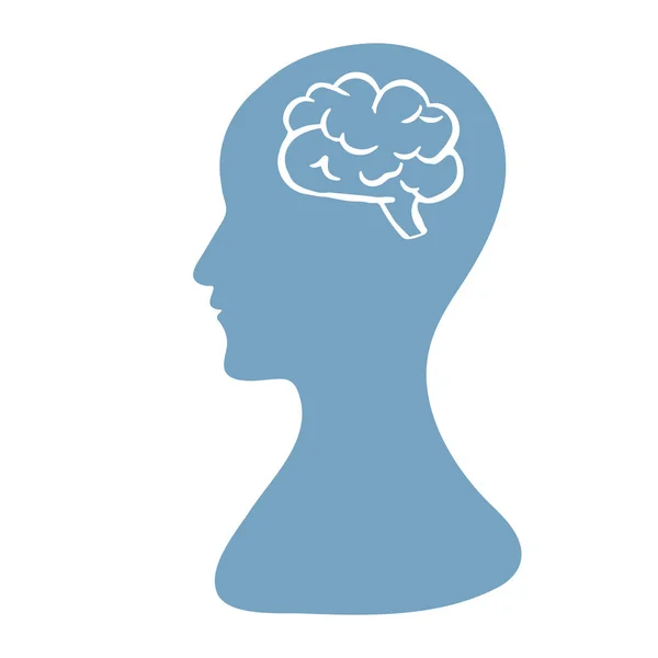 Cerebro Humano Icono Vectorial Aislado Perfil Una Persona Símbolo Crítico — Vector de stock