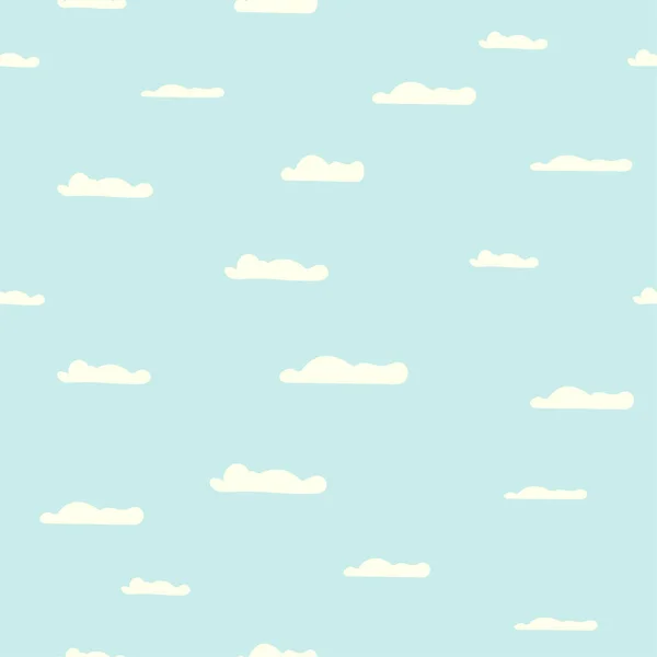 浅蓝色天空白云图案无缝矢量 — 图库矢量图片