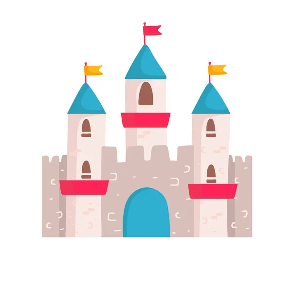 おとぎ話の城 中世の建物要塞ファンタジー王や女王のためのゴシック建築塔 ベクトル城 — ストックベクタ