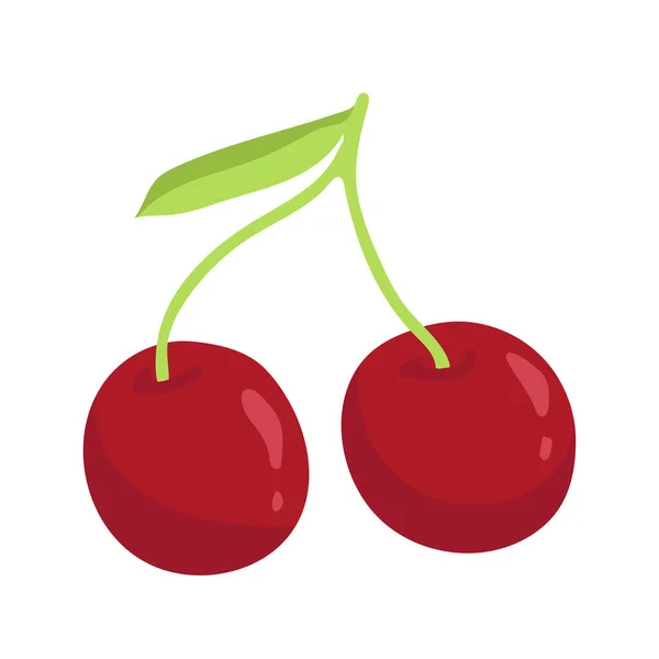 Cherry Pictogram Geïsoleerde Stijl Pictogram Vector Illustratie Ontwerp — Stockvector