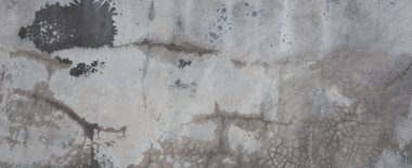 Arkaplan için panorama yatay eski beton duvar, duvar kağıdı dekoratif tasarımı için arka plan olarak kirli siyah beton duvar dokusu.