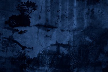 Duvar kağıdı dekoratif tasarımı için zemin olarak zengin mavi ve siyah arkaplan dokusu, kirli mavi beton duvar dokusu.