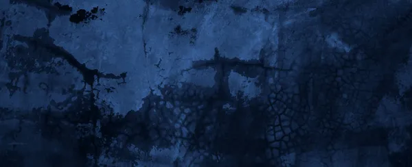 Panorama Ricca Texture Sfondo Blu Nero Texture Grungy Muro Cemento — Foto Stock