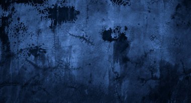 Duvar kağıdı dekoratif tasarımı için zemin olarak zengin mavi ve siyah arkaplan dokusu, kirli mavi beton duvar dokusu.