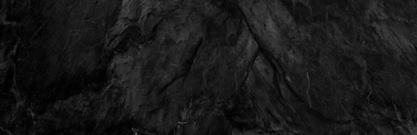 Panorama Dark Gray Stone Background Copy Space Black Grunge Banner — Stock Photo, Image