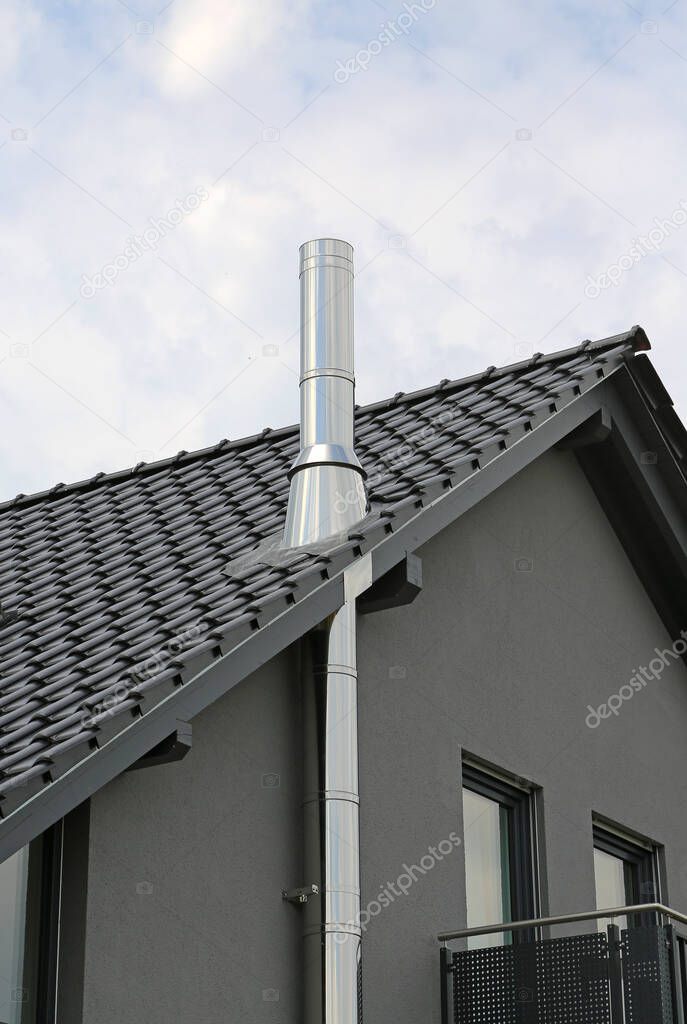 boiler exhaust pipe on anthracite house