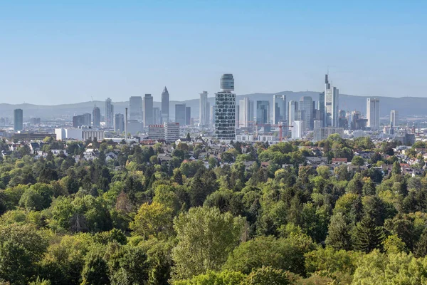 Frankfurt Hessen 2022 Blick Von Süden Auf Die Wachsende Skyline — Stockfoto