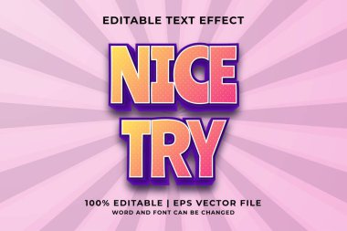 Düzenlenebilir metin efekti - Güzel Çizgi film şablon biçimi premium vektörü dene