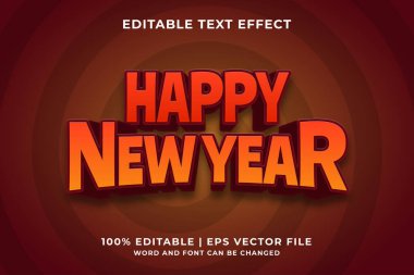 Düzenlenebilir metin efekti - Mutlu yıllar 3d şablon biçimi premium vektörü