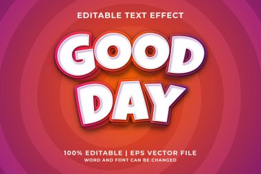 Düzenlenebilir metin efekti - İyi Gün 3d şablon biçimi premium vektörü
