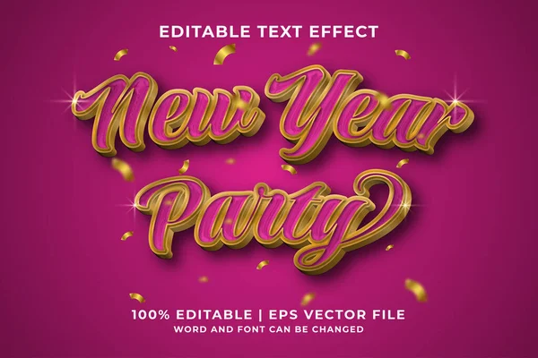 Bewerkbaar Teksteffect New Year Party Template Stijl Premium Vector — Stockvector