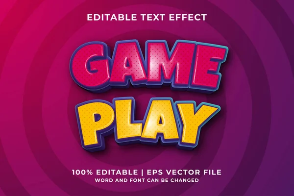 Bewerkbaar Teksteffect Game Play Template Stijl Premium Vector — Stockvector
