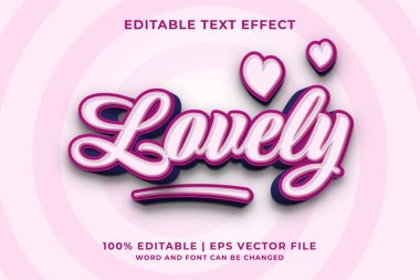 Düzenlenebilir metin efekti - Sevimli 3d şablon biçimi premium vektörü