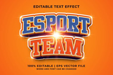 Düzenlenebilir metin efekti - Esport Team 3d şablon biçimi premium vektörü
