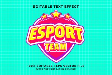 Düzenlenebilir metin efekti - Esport Team Cartoon şablon biçimi premium vektörü