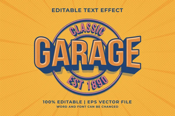 Bewerkbaar Teksteffect Classic Garage Retro Template Stijl Premium Vector — Stockvector