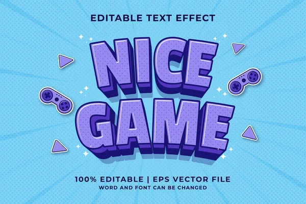 Bewerkbare Tekst Effect Nice Game Cartoon Template Stijl Premium Vector — Stockvector