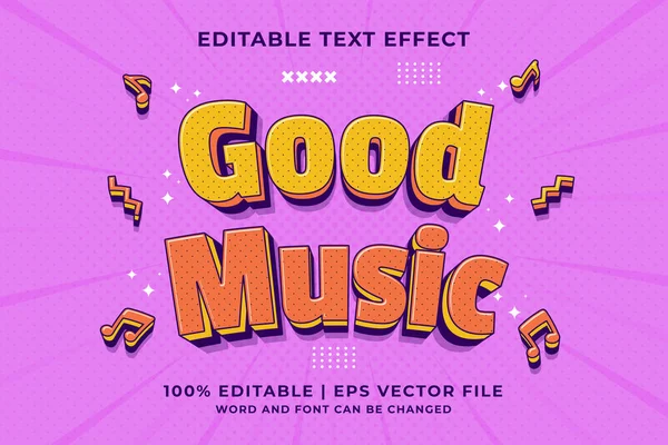 Bewerkbaar Teksteffect Goede Muziek Traditionele Template Stijl Premium Vector — Stockvector