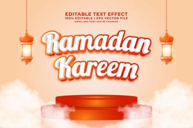Düzenlenebilir metin efekti - Ramazan Satışı 3d şablon biçimi premium vektörü