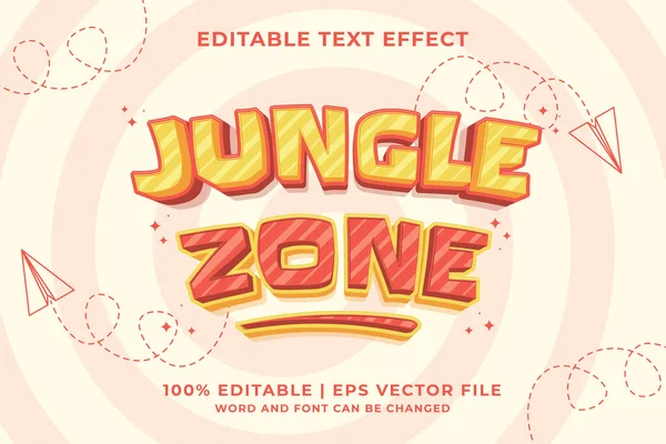 Düzenlenebilir metin efekti - Jungle Zone 3d Karikatür şablon biçimi premium vektörü