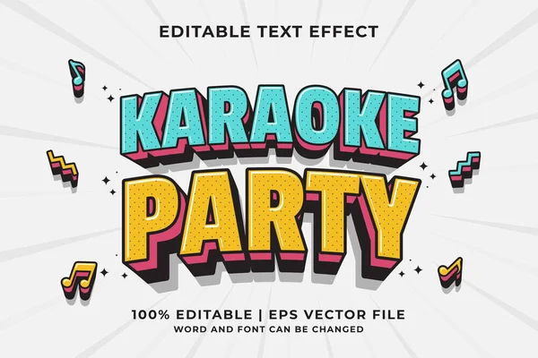 Bewerkbaar Teksteffect Karaoke Party Traditionele Cartoon Template Stijl Premium Vector — Stockvector