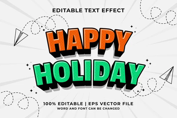 Bewerkbaar Teksteffect Happy Holiday Traditionele Template Stijl Premium Vector — Stockvector
