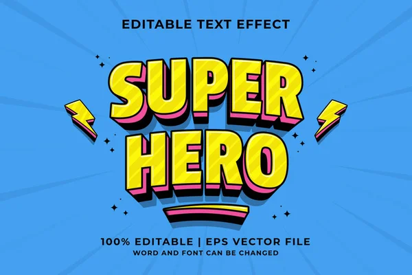 Effet Texte Modifiable Super Héros Traditionnel Modèle Bande Dessinée Vecteur — Image vectorielle