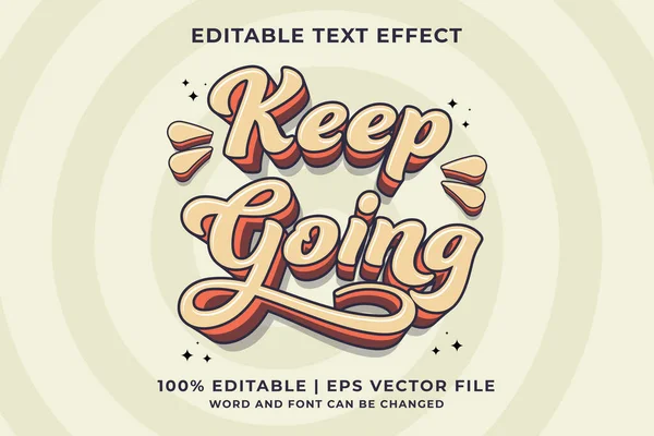 Editable Efecto Texto Seguir Adelante Plantilla Dibujos Animados Estilo Premium — Archivo Imágenes Vectoriales