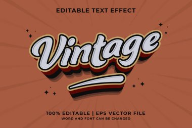 Düzenlenebilir metin efekti Vintage 3d şablon biçimi premium vektörü