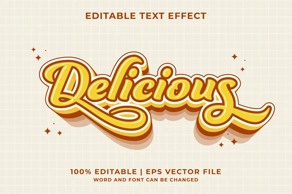 可编辑文本效果Delicious 3D卡通模板样式溢价向量 — 图库矢量图片