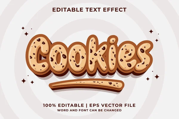 可编辑文本效果Cookies 3D卡通模板样式溢价向量 — 图库矢量图片