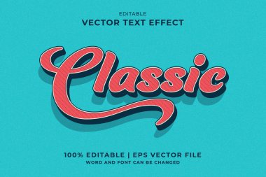 Düzenlenebilir metin efekti Klasik 3d Vintage şablon biçimi premium vektörü