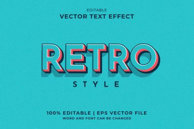 Düzenlenebilir metin efekti Retro 3d şablon biçimi premium vektörü