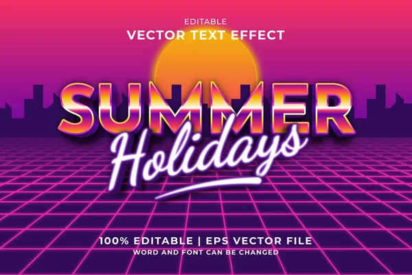 Düzenlenebilir metin efekti Yaz Tatilleri 3d şablon biçimi premium vektörü