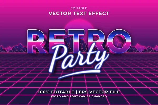 Düzenlenebilir metin efekti Retro Party 3d şablon biçimi premium vektörü