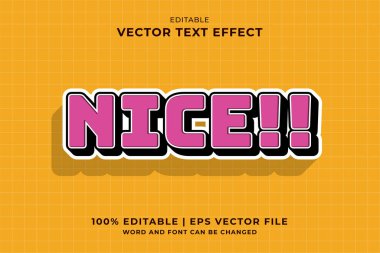 Düzenlenebilir metin efekti Güzel 3d Çizgi film şablon biçimi premium vektörü