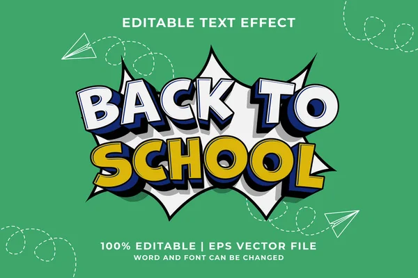 Bewerkbaar Teksteffect Terug Naar School Traditionele Tekenfilmsjabloon Stijl Premium Vector — Stockvector