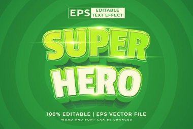 Editable text effect Super Hero 3d cartoon template style premium vector