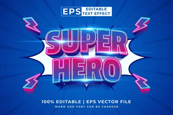 Editable Text Effect Super Hero Cartoon Template Style Premium Vector — Wektor stockowy