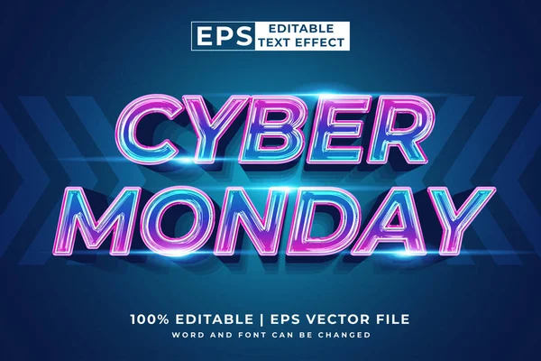 Editable Text Effect Cyber Monday Cartoon Template Style Premium Vector — Wektor stockowy
